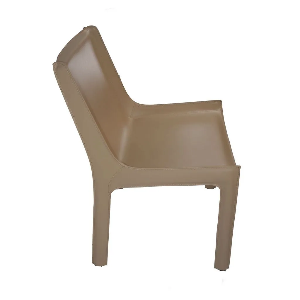 Set of 2-Recycled Leather Eloi Dining Chair- High Back Dining Chair