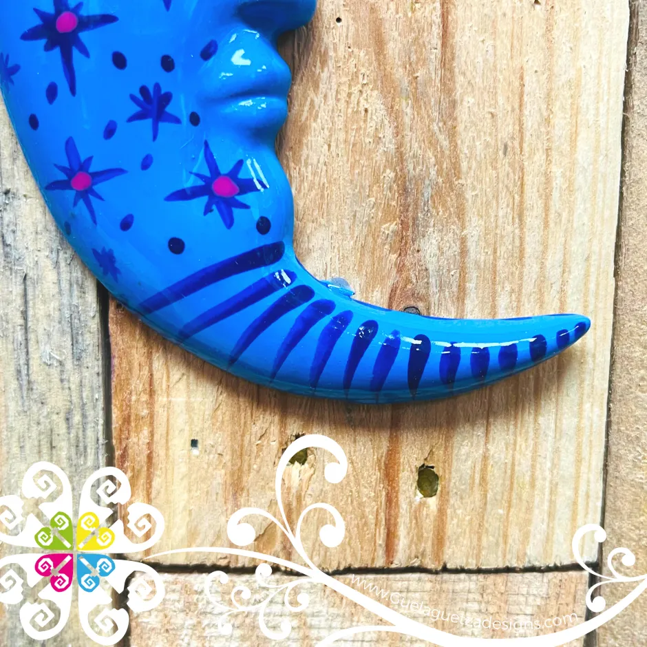 Small Baby Blue Sun & Moon Set - Wall Decor
