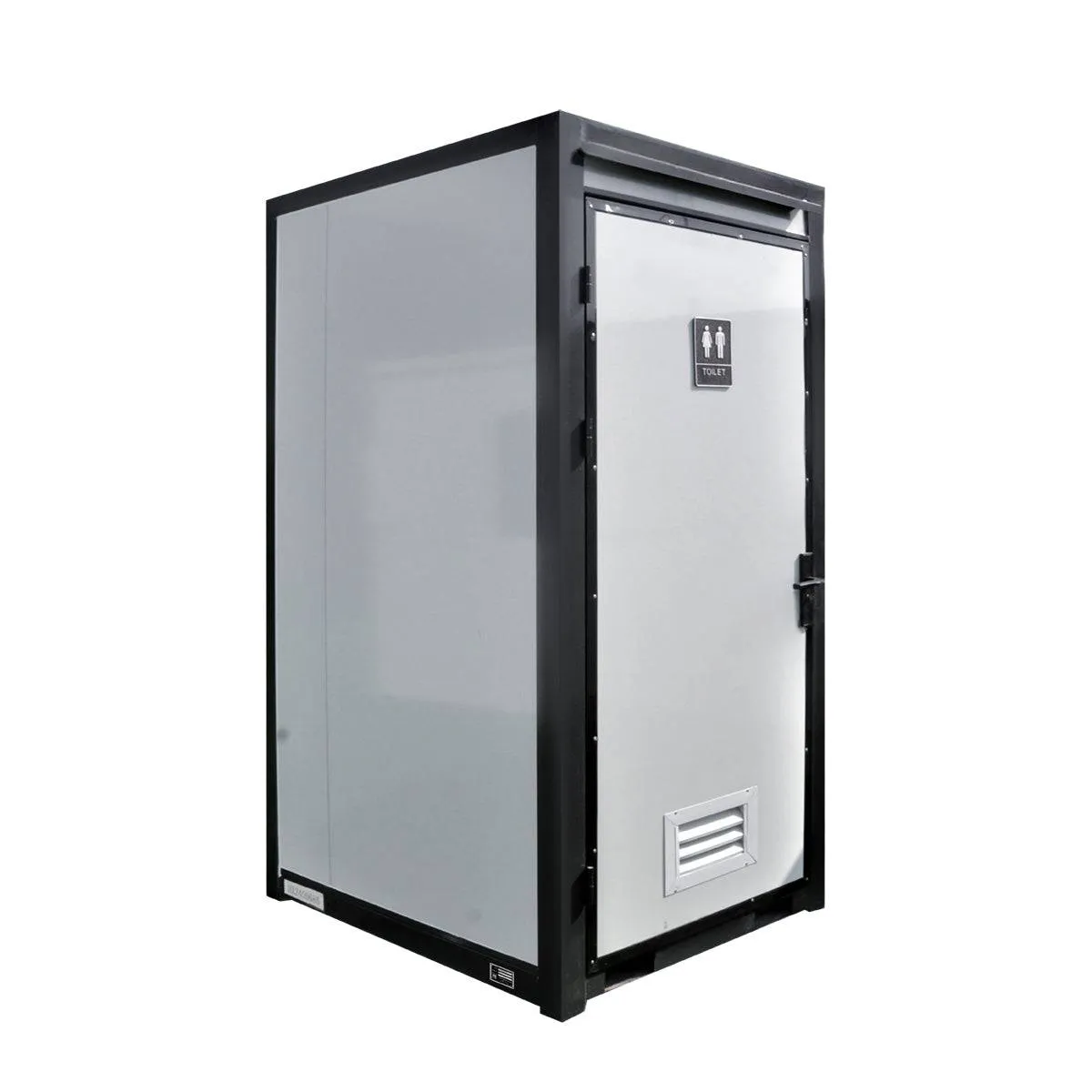 TMG Industrial 4’ Single Person Mobile Toilet, Ceramic Toilet, Triangular Wash Basin, Exhaust Fan, PVC Wood Grain Floor, TMG-STS04