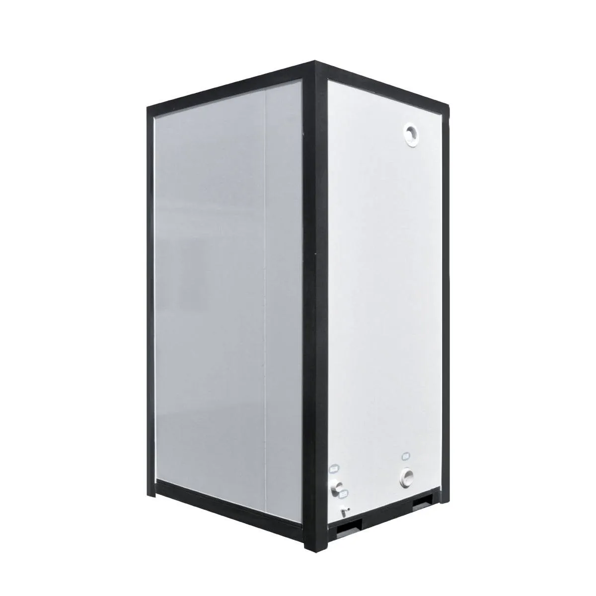TMG Industrial 4’ Single Person Mobile Toilet, Ceramic Toilet, Triangular Wash Basin, Exhaust Fan, PVC Wood Grain Floor, TMG-STS04