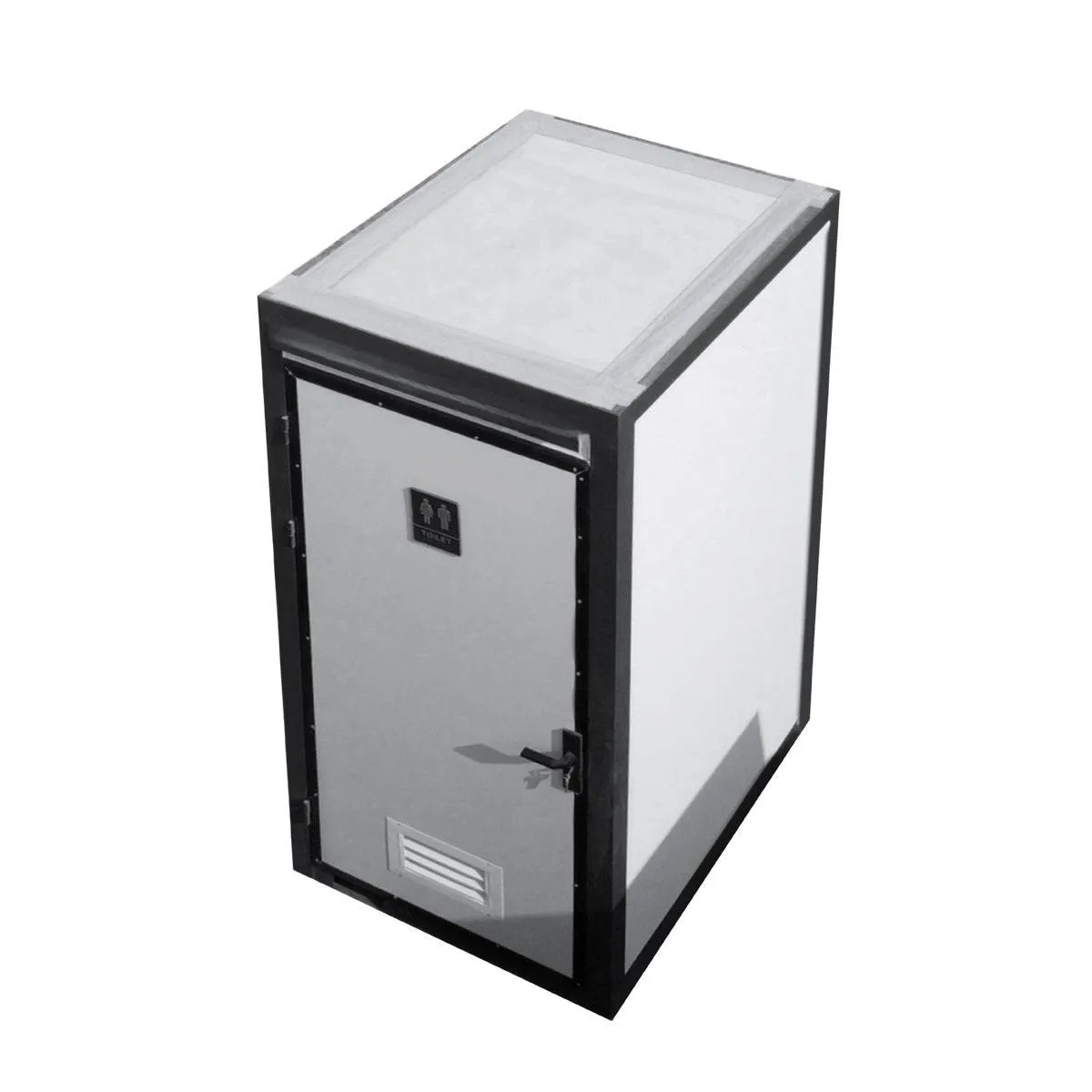 TMG Industrial 4’ Single Person Mobile Toilet, Ceramic Toilet, Triangular Wash Basin, Exhaust Fan, PVC Wood Grain Floor, TMG-STS04
