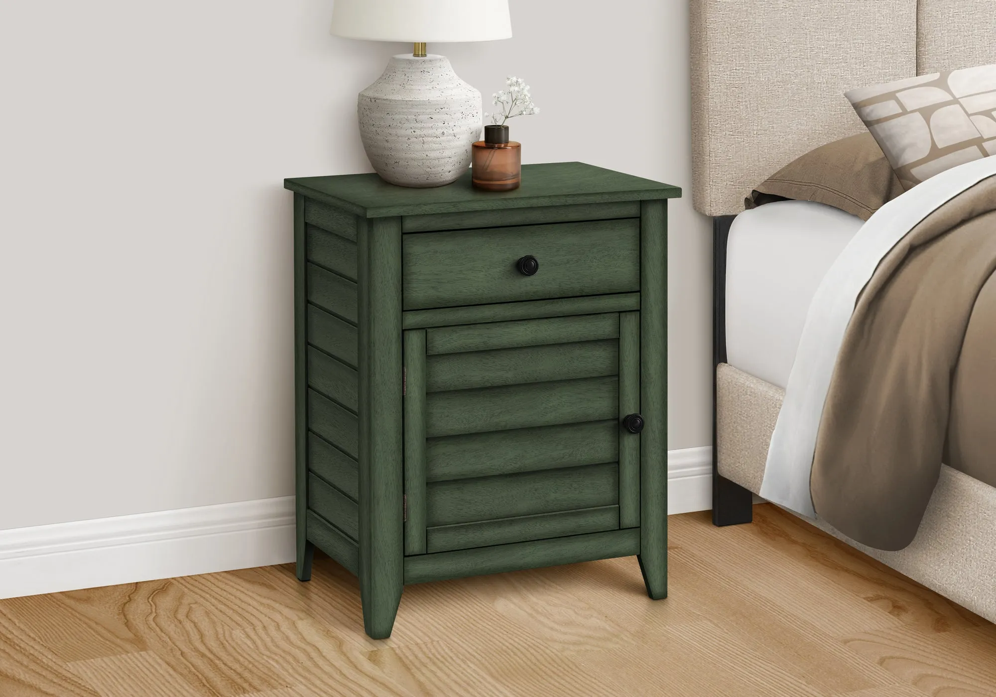 Verdant Elegance Transitional Nightstand