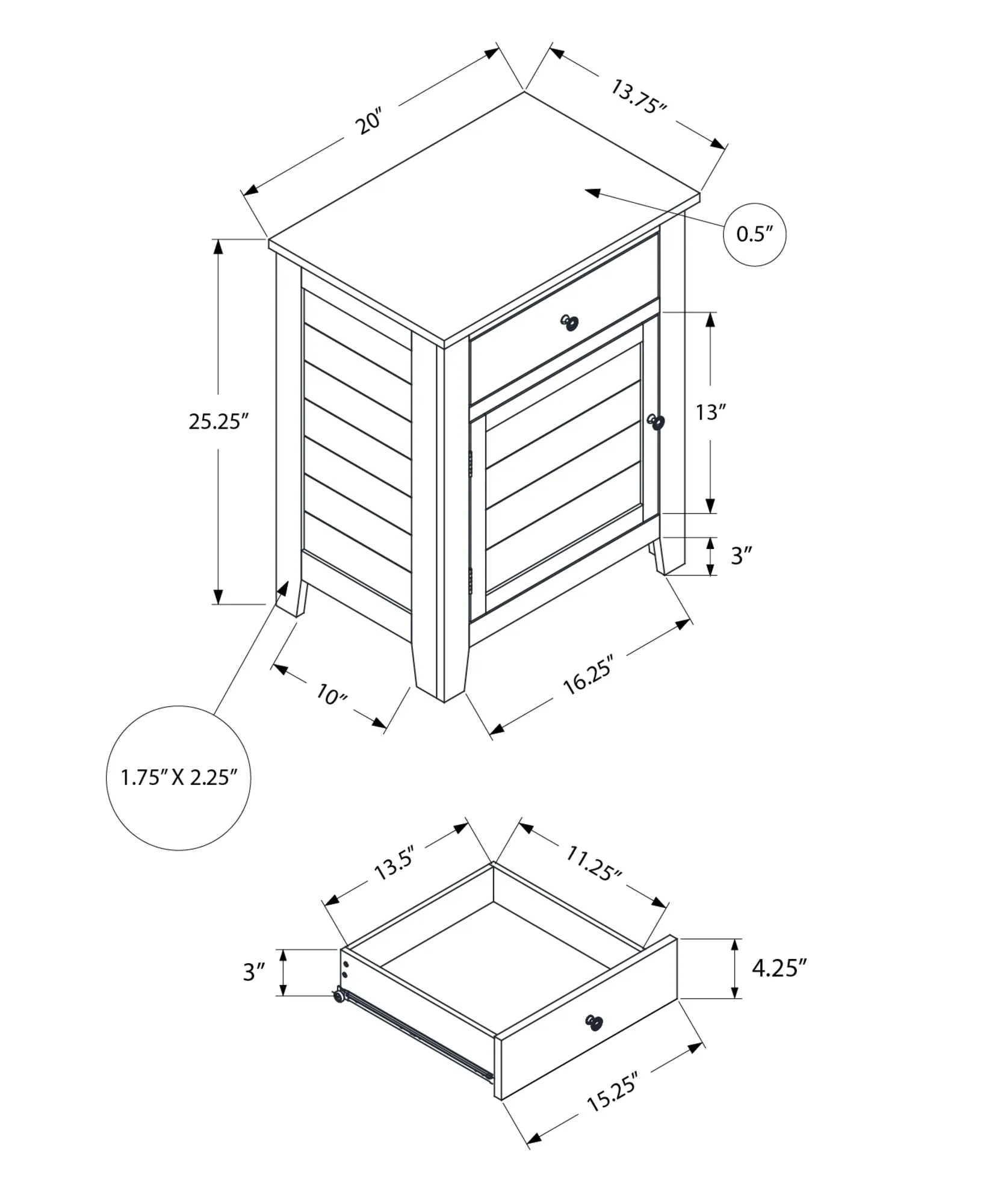 Verdant Elegance Transitional Nightstand