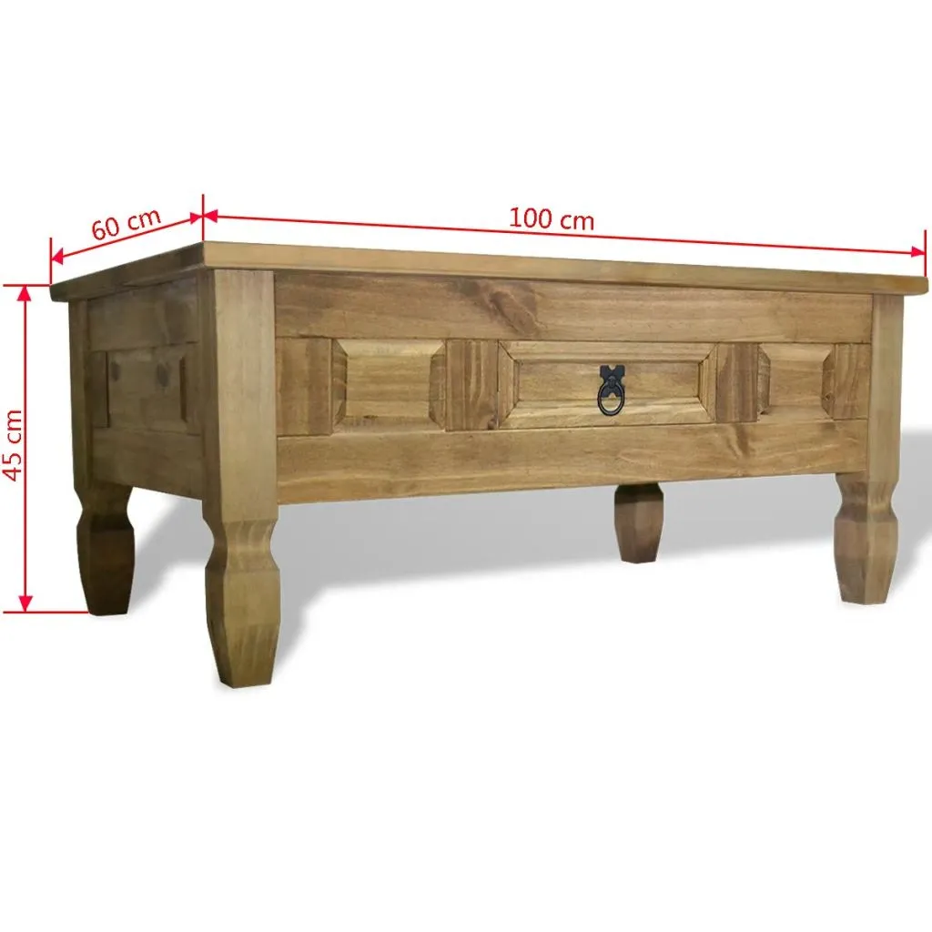 vidaXL Coffee Table Mexican Pine Corona Range 100x60x45 cm