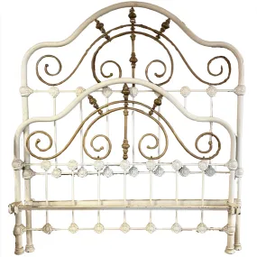 Vintage Iron and Brass Bed Frame, Full, Double Size