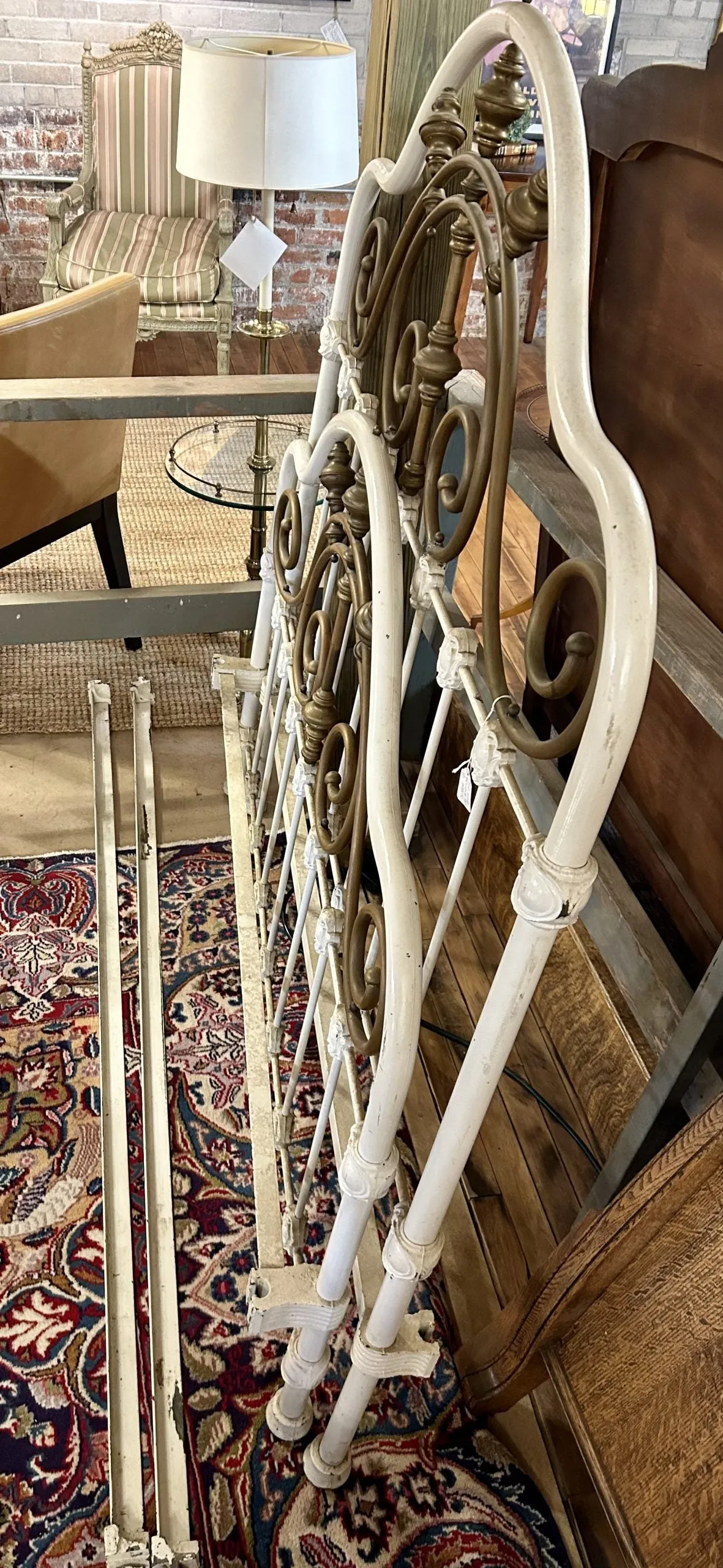 Vintage Iron and Brass Bed Frame, Full, Double Size