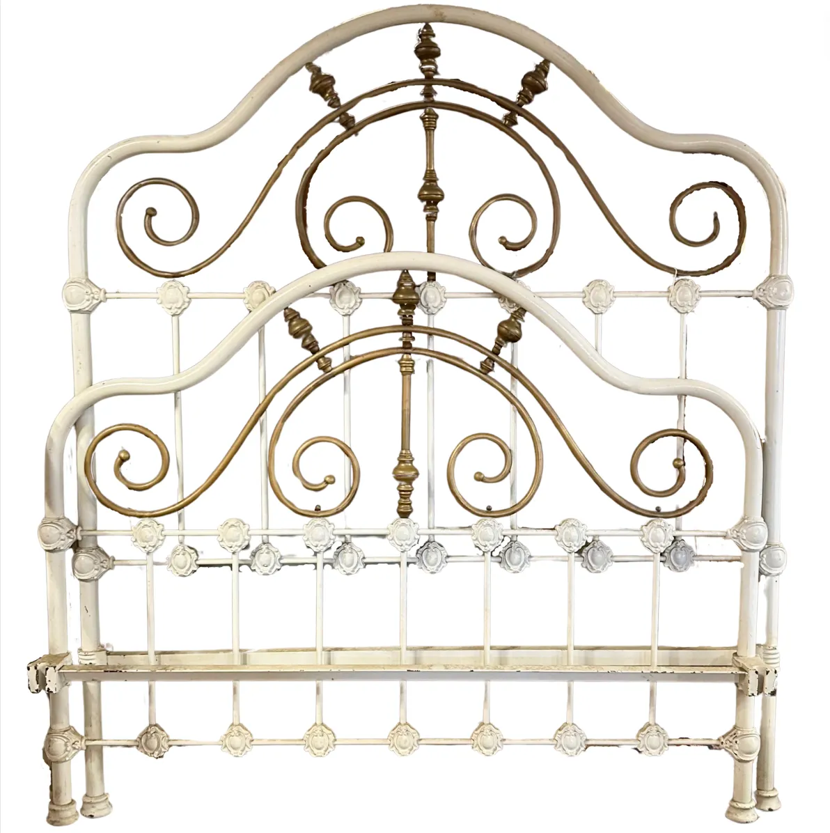 Vintage Iron and Brass Bed Frame, Full, Double Size