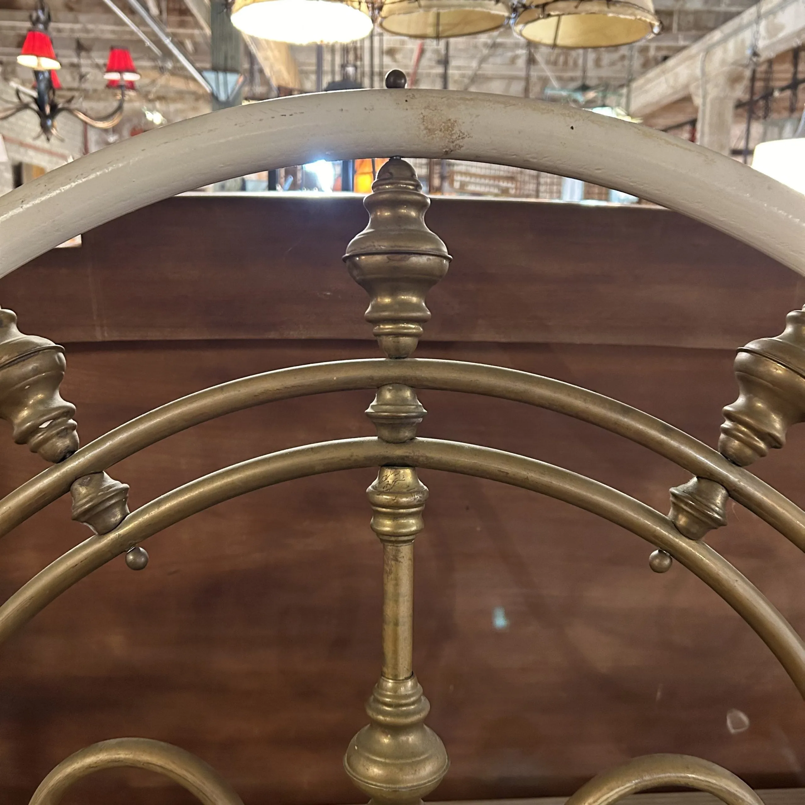 Vintage Iron and Brass Bed Frame, Full, Double Size