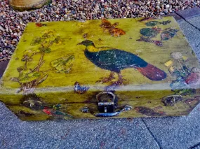 Vintage rustic metal storage case