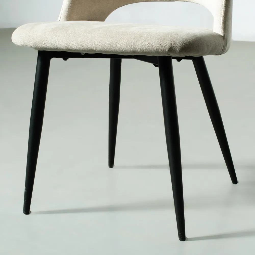 WALTER - Beige Fabric Dining Chair