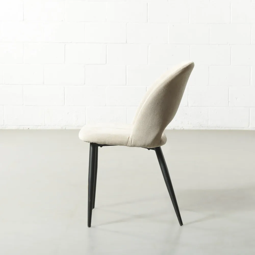 WALTER - Beige Fabric Dining Chair