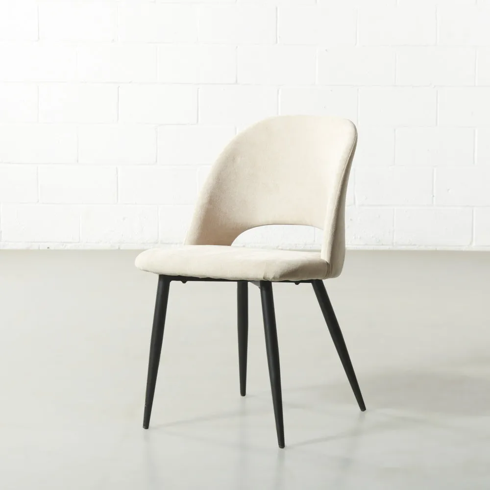WALTER - Beige Fabric Dining Chair