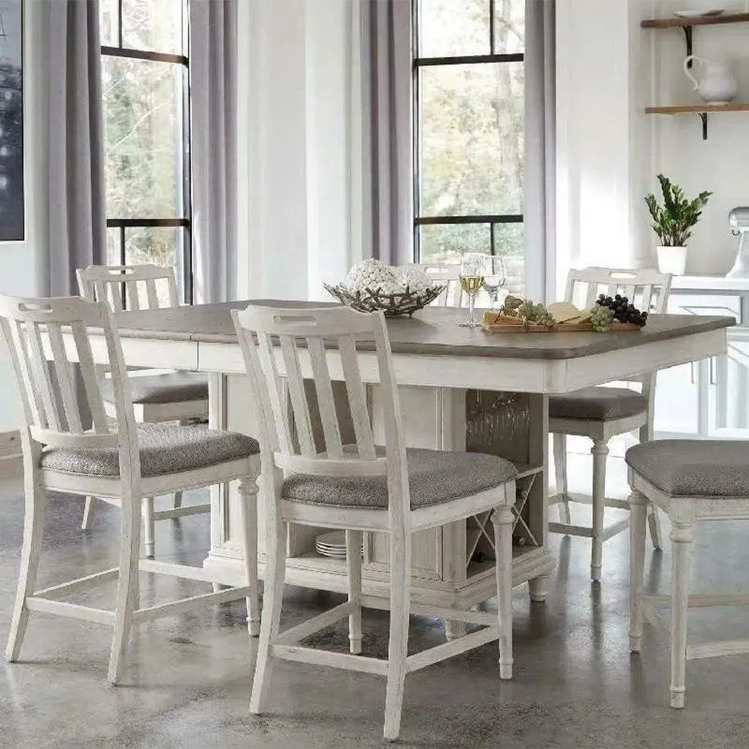 White Armless Counter Height Stool with Back