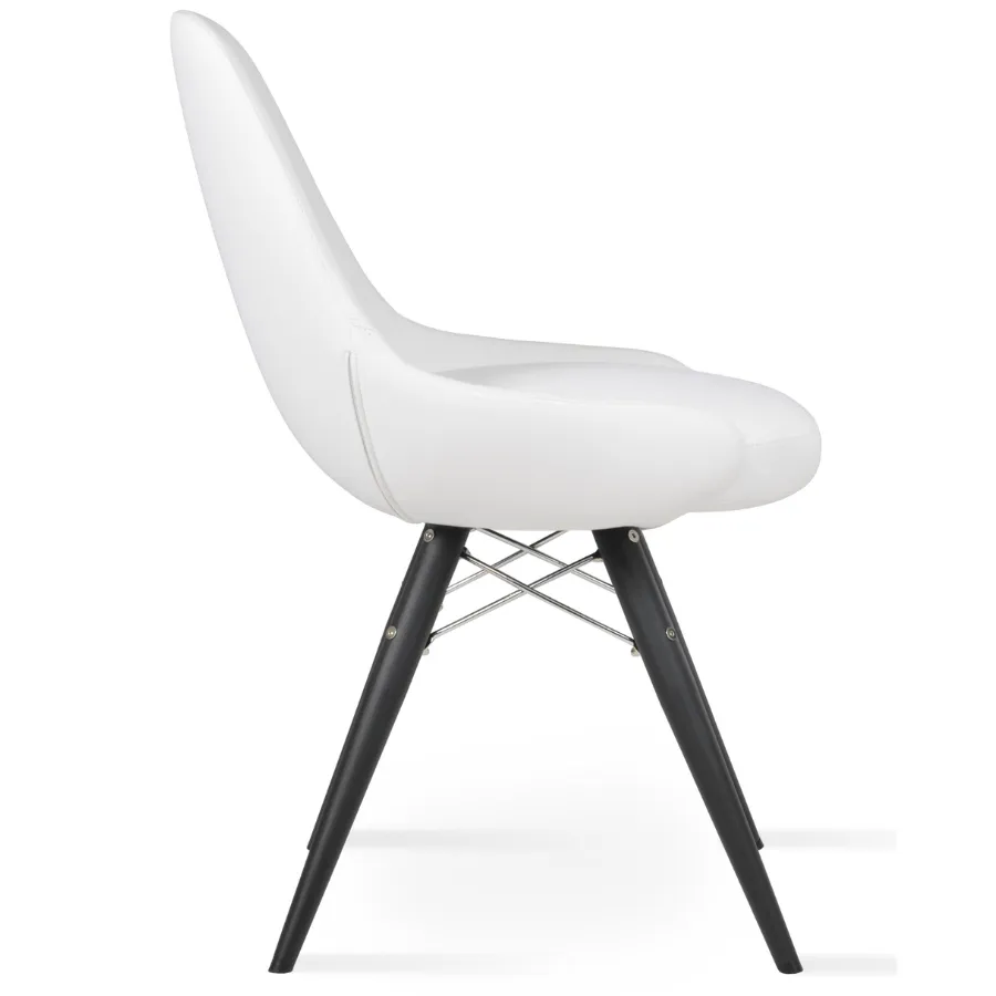 White Chair with Black Legs Gazel