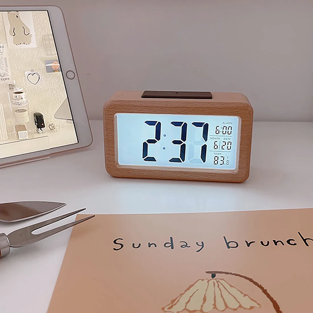 Wooden Desk Clock