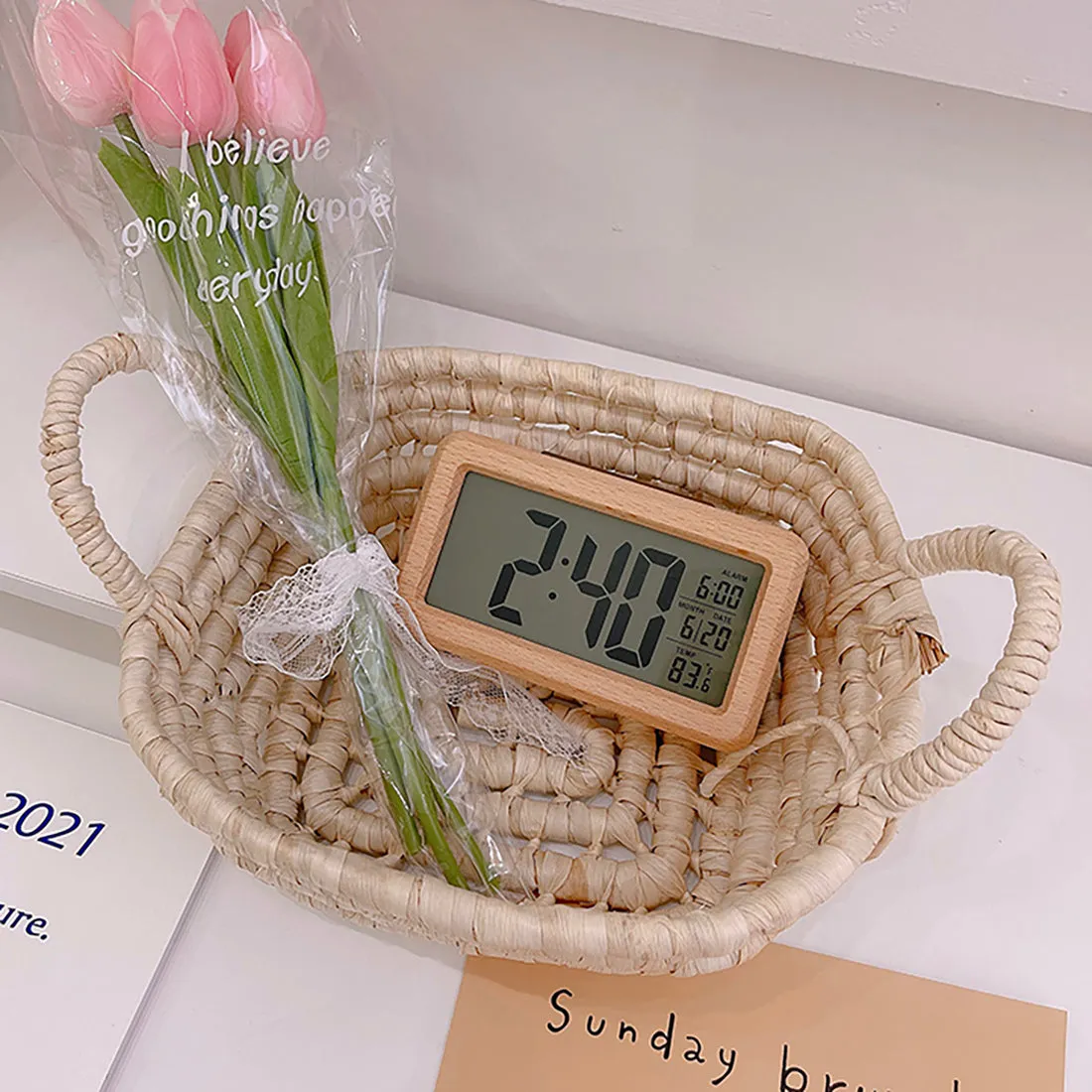 Wooden Desk Clock