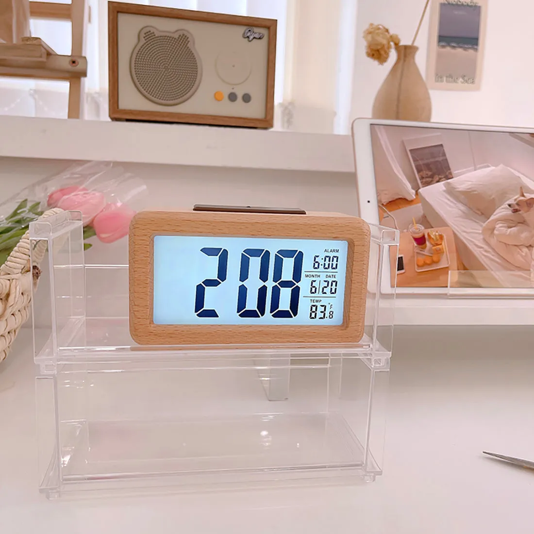 Wooden Desk Clock
