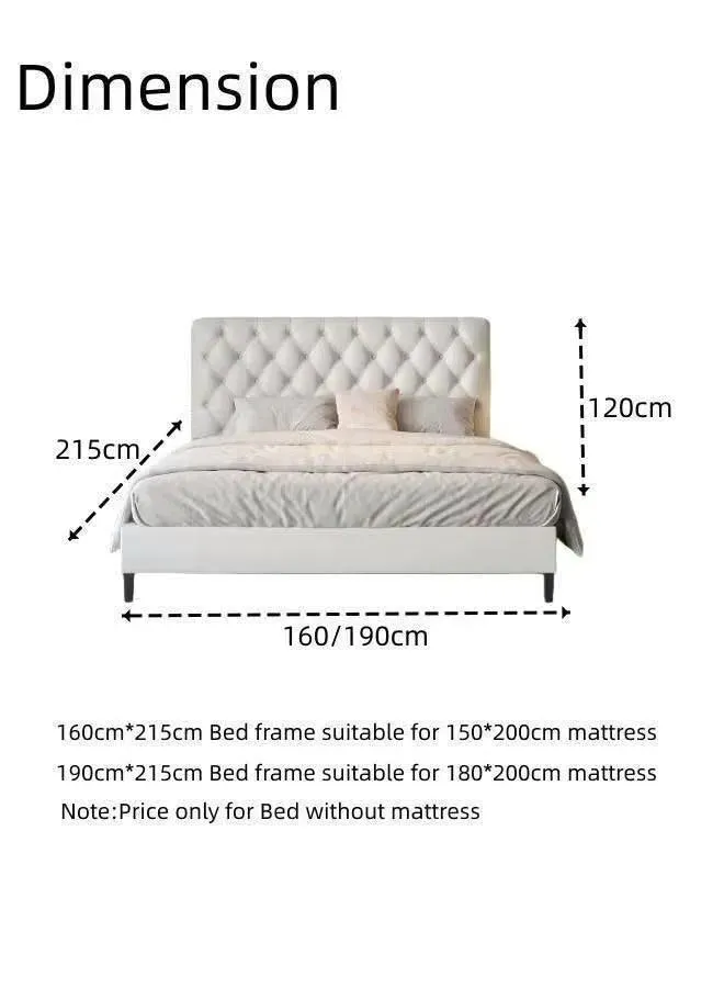 Wooden Twist Obvious Button Tufted Modernize Velvet Upholstery Bed for Luxury Bedroom
