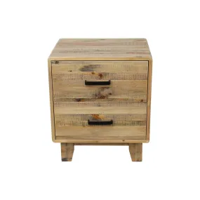 Woodland Bedside Table 2 Drawers Light Brown