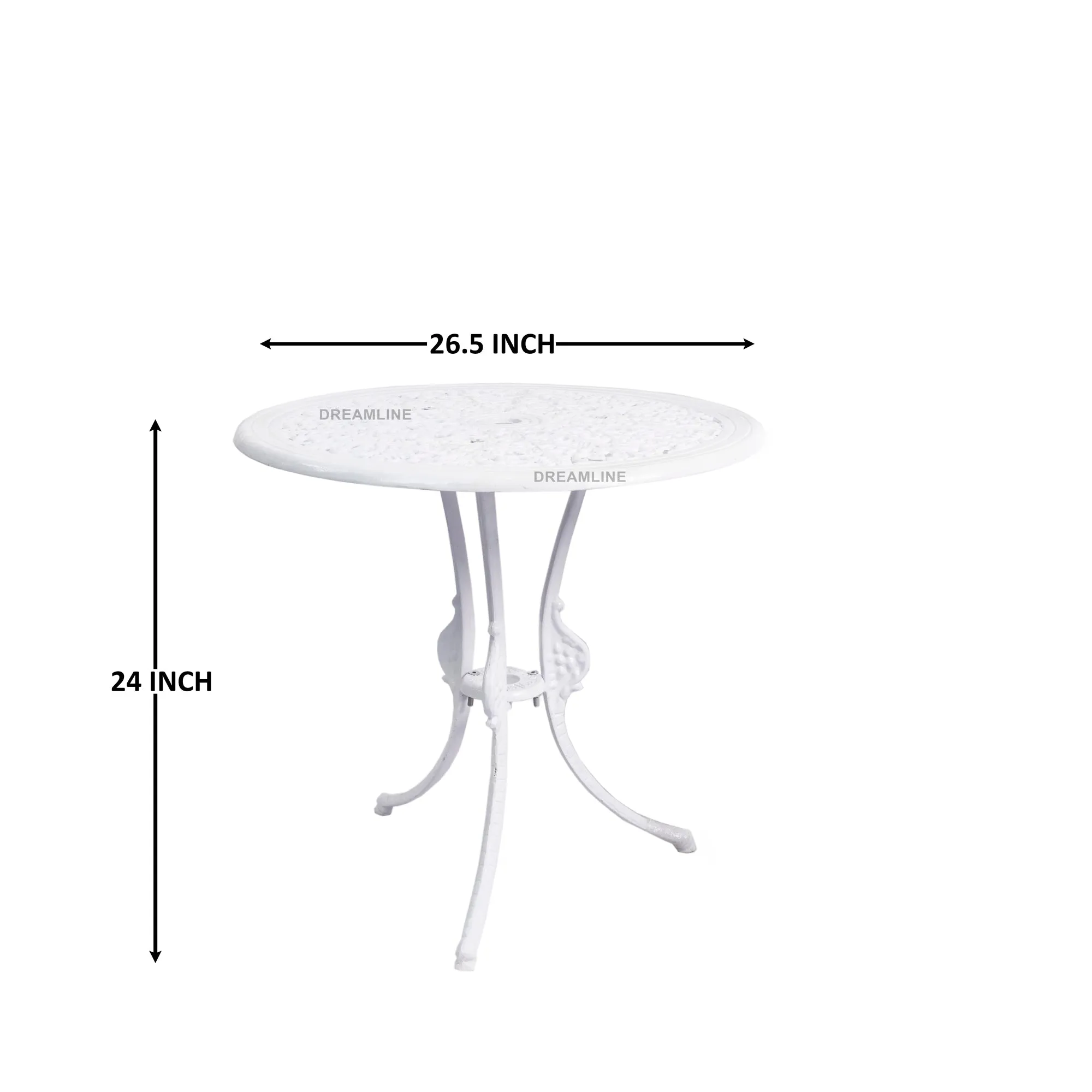 Zina Cast Aluminium Garden Patio Seating 3 Chair and 1 Table Set